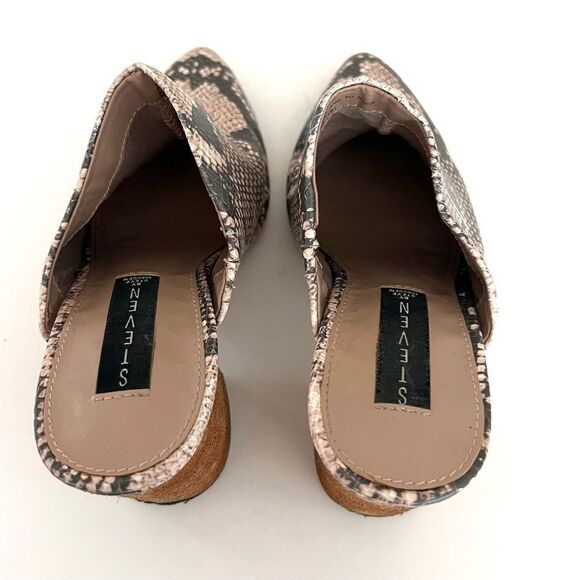 Steve Madden Snakeskin Chunky Heel Mules - Picture 6 of 7